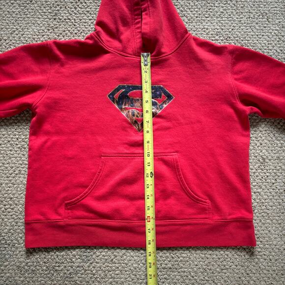 vintage 2001 superman flames hoodie women's medium y2k dc comics superhero - Picture 6 of 6